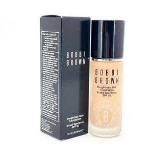 Bobbi Brown Weightless Skin Foundation SPF 15 W-056 Warm Natural 1 oz Full Size